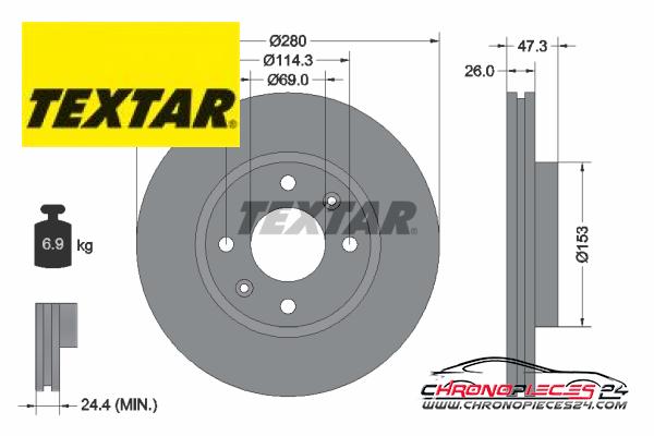 Achat de TEXTAR 92136600 Disque de frein pas chères