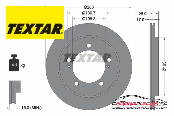 Achat de TEXTAR 92136800 Disque de frein pas chères