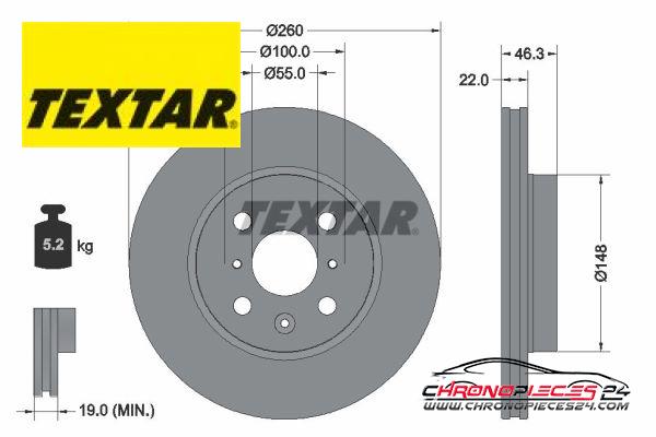 Achat de TEXTAR 92346103 Disque de frein PRO pas chères