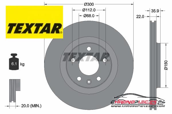 Achat de TEXTAR 92137103 Disque de frein pas chères