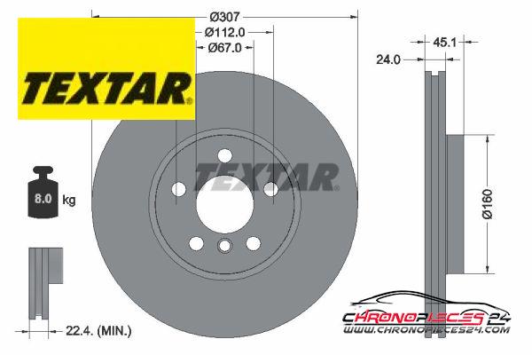 Achat de TEXTAR 92347205 Disque de frein PRO+ pas chères