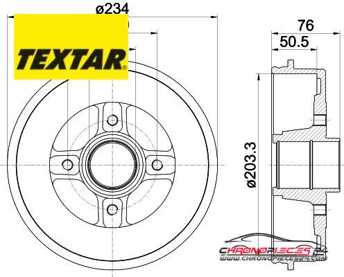 Achat de TEXTAR 94019700 Tambour de frein pas chères