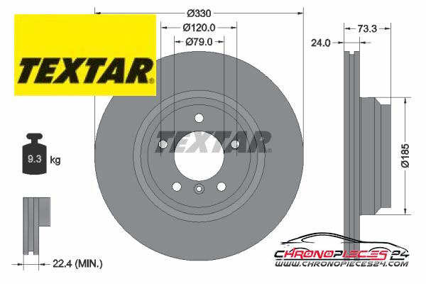 Achat de TEXTAR 92137805 Disque de frein pas chères