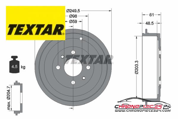 Achat de TEXTAR 94019900 Tambour de frein pas chères