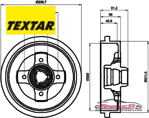 Achat de TEXTAR 94006700 Tambour de frein pas chères