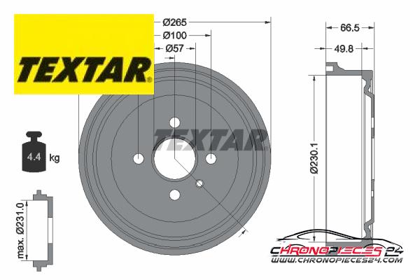 Achat de TEXTAR 94020300 Tambour de frein pas chères