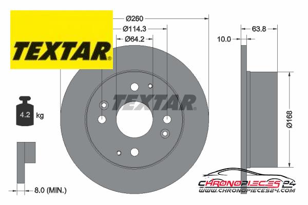 Achat de TEXTAR 92138600 Disque de frein pas chères