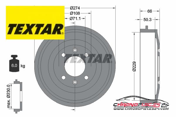 Achat de TEXTAR 94010300 Tambour de frein pas chères