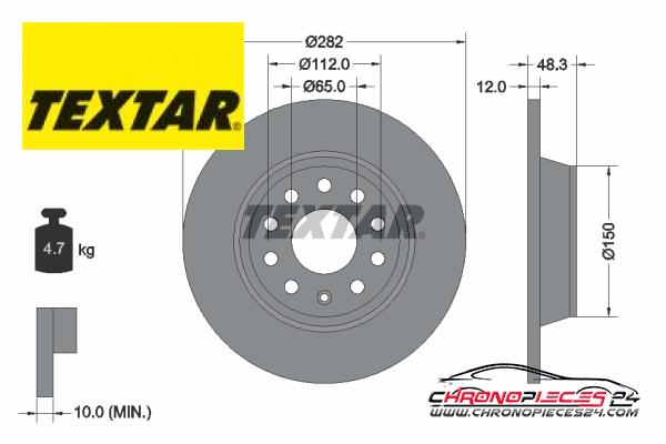 Achat de TEXTAR 92140803 Disque de frein pas chères