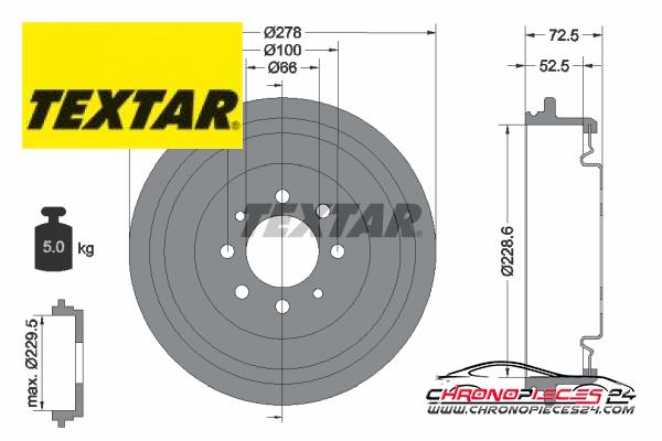 Achat de TEXTAR 94013700 Tambour de frein pas chères