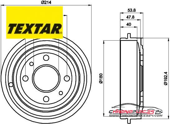 Achat de TEXTAR 94014800 Tambour de frein pas chères