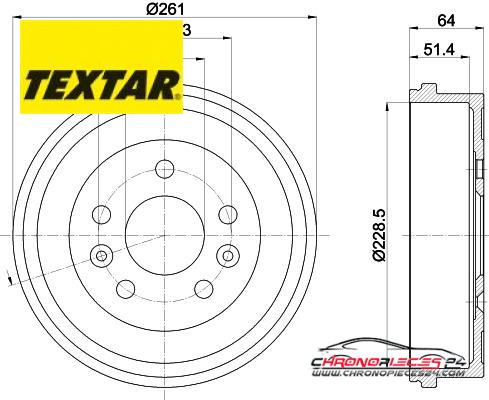 Achat de TEXTAR 94045500 Tambour de frein pas chères