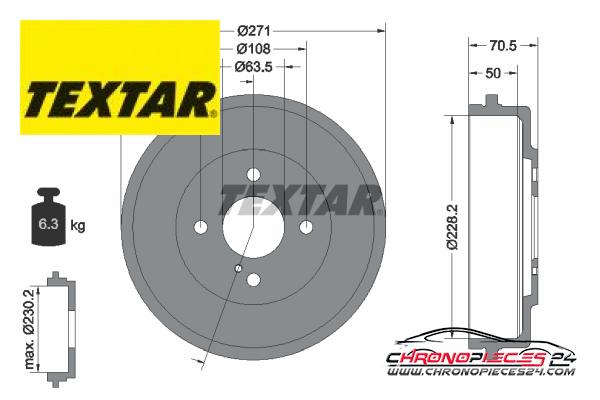 Achat de TEXTAR 94045600 Tambour de frein pas chères