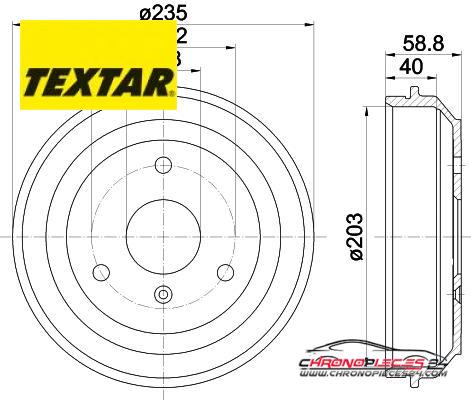 Achat de TEXTAR 94035600 Tambour de frein pas chères