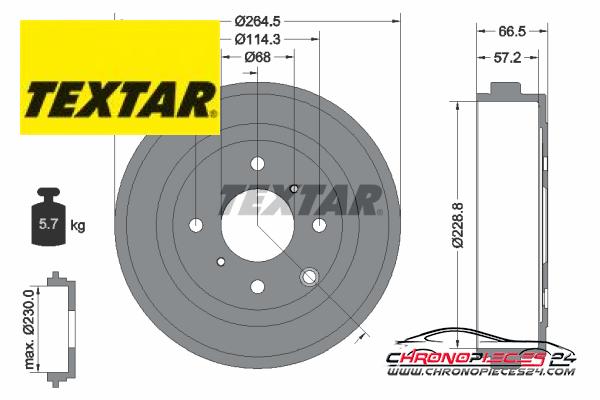 Achat de TEXTAR 94046400 Tambour de frein  pas chères