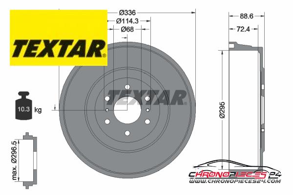 Achat de TEXTAR 94046500 Tambour de frein  pas chères