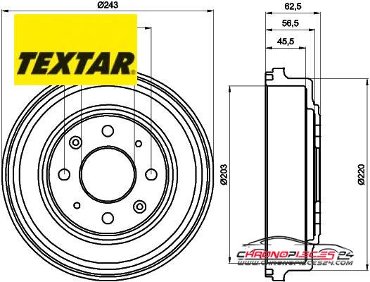 Achat de TEXTAR 94017600 Tambour de frein pas chères