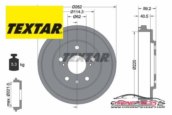 Achat de TEXTAR 94047600 Tambour de frein  pas chères