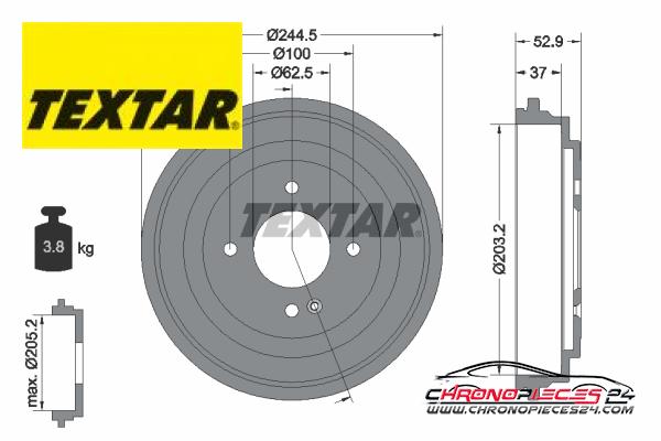 Achat de TEXTAR 94048100 Tambour de frein  pas chères