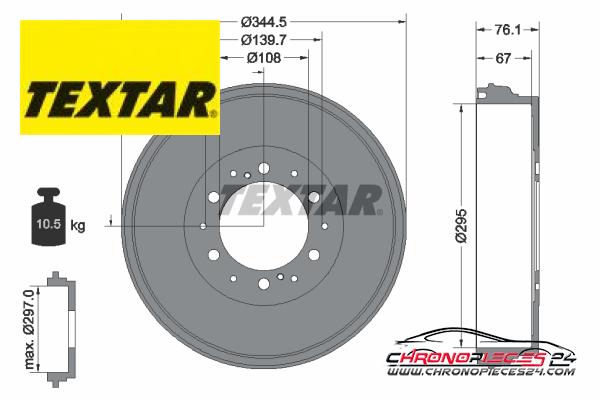 Achat de TEXTAR 94038800 Tambour de frein pas chères