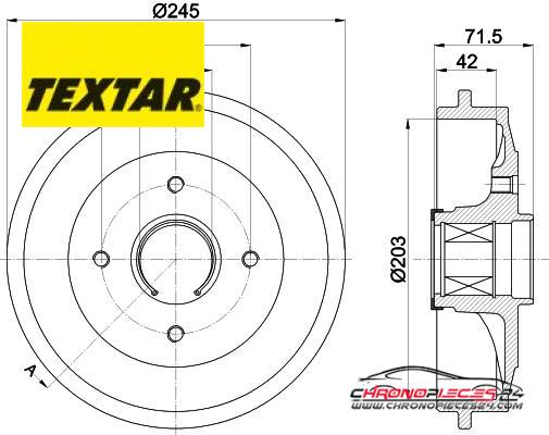 Achat de TEXTAR 94041200 Tambour de frein pas chères