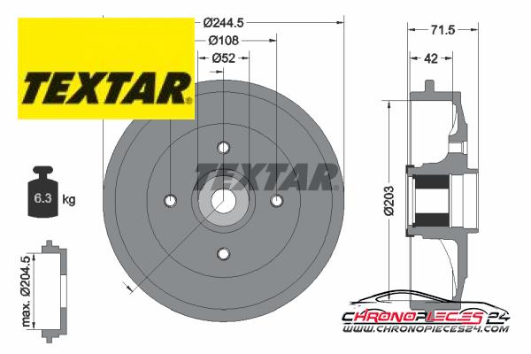 Achat de TEXTAR 94041200 Tambour de frein pas chères