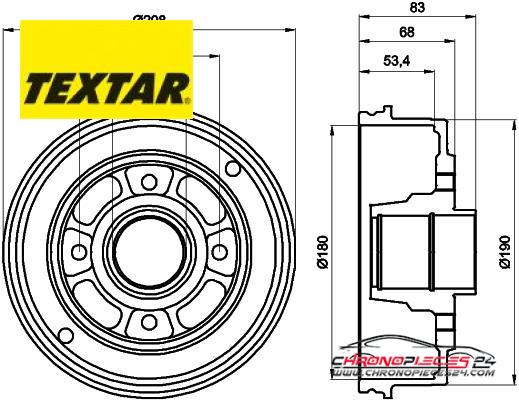 Achat de TEXTAR 94023600 Tambour de frein pas chères