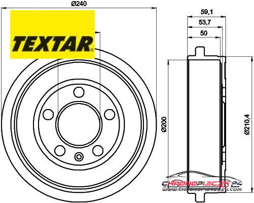 Achat de TEXTAR 94023800 Tambour de frein pas chères