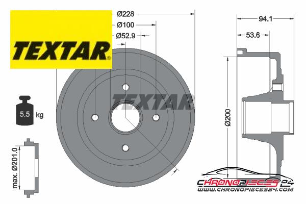 Achat de TEXTAR 94024200 Tambour de frein pas chères