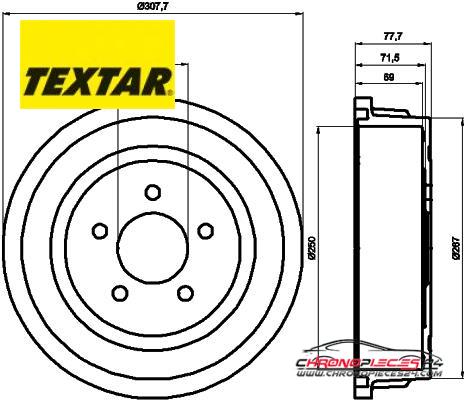 Achat de TEXTAR 94028100 Tambour de frein pas chères