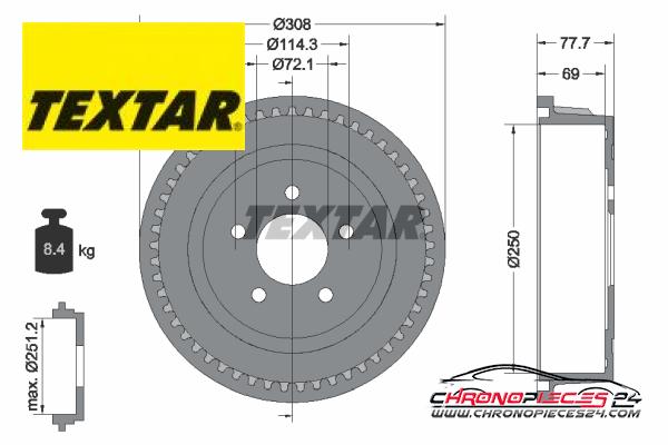 Achat de TEXTAR 94028100 Tambour de frein pas chères