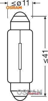 Achat de OSRAM 6421 Lampe navette 24 V T11x41 3 W 10st. boîte pas chères