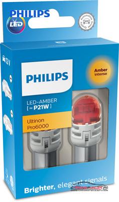 Achat de PHILIPS 11498AU60X2 Feu stop/signalisation LED 12 V P21W ambre pas chères