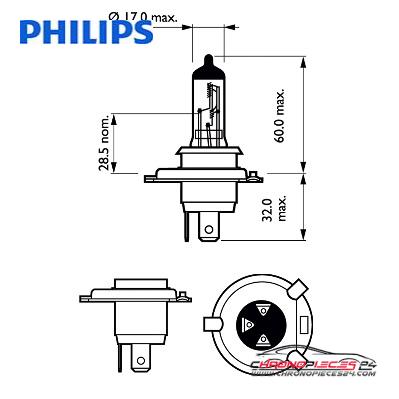 Achat de PHILIPS 12342PRC1 Lampe halogène 12V H4 Vision 1p. boîte pas chères