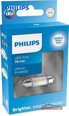 Achat de PHILIPS 11854WU60X1 Lampe navette LED 12 V T10,5x38 6.000 K pas chères