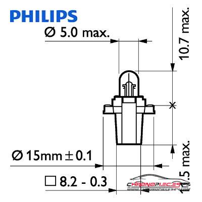 Achat de PHILIPS 13597CP Lampe bax 24V BAX8,3s 1,2 Watt Gris 10p. pas chères