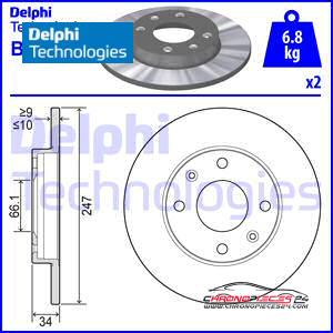 Achat de DELPHI BG2213 Disque de frein pas chères