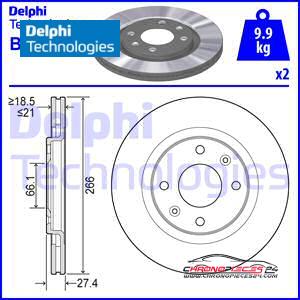 Achat de DELPHI BG2387 Disque de frein pas chères