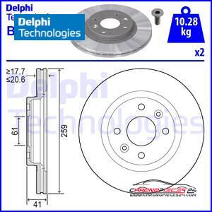 Achat de DELPHI BG2625 Disque de frein pas chères