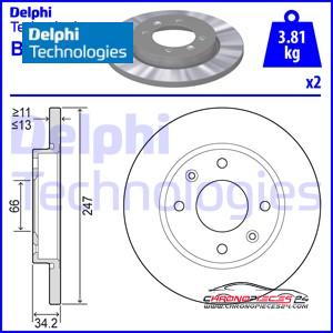 Achat de DELPHI BG3364 Disque de frein pas chères