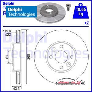 Achat de DELPHI BG3762 Disque de frein pas chères