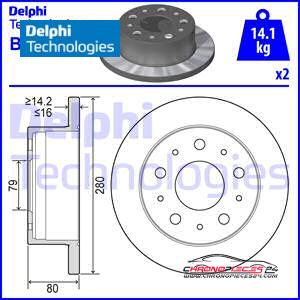 Achat de DELPHI BG4099 Disque de frein pas chères