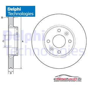 Achat de DELPHI BG4459C Disque de frein pas chères