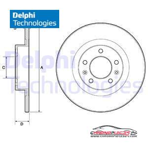 Achat de DELPHI BG4748C Disque de frein pas chères