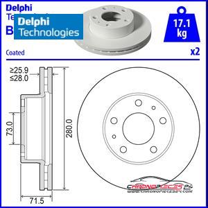 Achat de DELPHI BG4823C Disque de frein pas chères