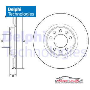 Achat de DELPHI BG4806C Disque de frein pas chères