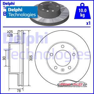 Achat de DELPHI BG9692 Disque de frein pas chères