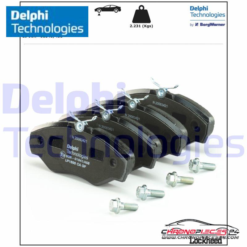 Achat de DELPHI LP1695 Kit de plaquettes de frein, frein à disque pas chères