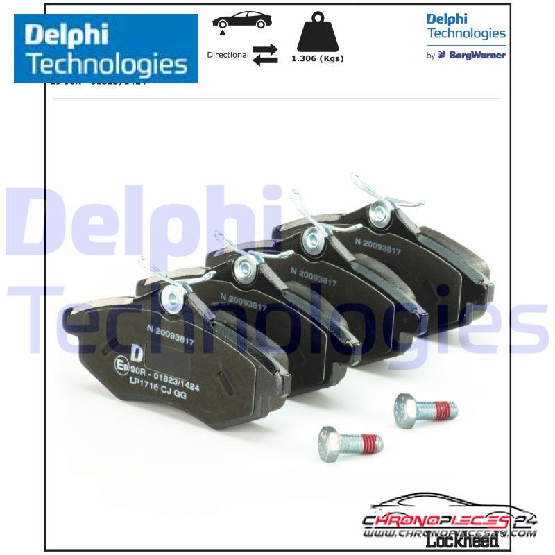 Achat de DELPHI LP1716 Kit de plaquettes de frein, frein à disque pas chères