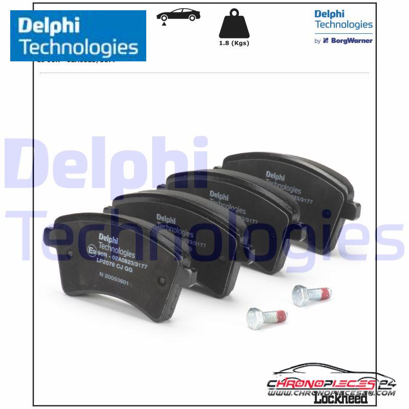 Achat de DELPHI LP2078 Kit de plaquettes de frein, frein à disque pas chères